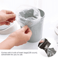 thumbnail image 2 of PHIGZNT Mini Trash Can with Swing Lid, 2 Liter Desk Small Trash Can for Bathroom Vanity, Desktop, Tabletop or Coffee Table - Dispose of Cotton Rounds, Makeup Sponges, Tissues Green One Size, 2 of 9