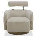 thumbnail image 3 of CHITA Modern Swivel Accent Barrel Chairs with Adjustable Backrest, Living Room Foam Armchairs, Fabric & Wood, Cream White, 3 of 13
