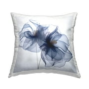 Stupell Industries Contemporary Blue Poppy Decorative Printed Throw Pillow, 18 x 18
