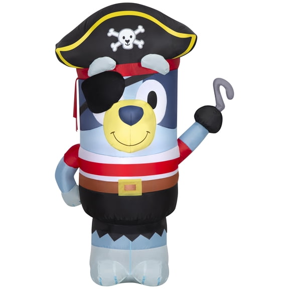 3.5' Gemmy Airblown Inflatable Halloween Bluey in Pirate Costume Yard Decoration 555182