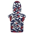 thumbnail image 2 of Yartina Enfants Unisexe Sans Manches Camouflage Haut à Capuche Poches avant Veste de Sport pour Randonnée Camping Rouge Bleu 10, 2 of 4