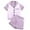 Purple, variant on Xmarks Girls Satin Pajamas Set Causul Print Polka Dot Print Short Sleeve Button-Down Short Pant 2 Piece Sleepwear Kids Cute Nightwear(8-12T)