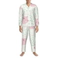 thumbnail image 3 of Yiaed Cute Pigs Print Men’s Pajamas Set - Long Sleeve Button Down Sleep Shirt and Pajama Bottoms Sleepwear Set Mens Pjs Sets Men's Pajama Bottoms-Small, 3 of 7