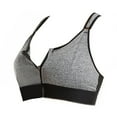 thumbnail image 2 of Sports Bra Wire Free Widened Shoulder Strap Zipper Closure Sweat Absorbing Easy-wearing Breast Support Polyester Front Closure Workout Bra Women Underwear Birthday Gift White L, 2 of 13
