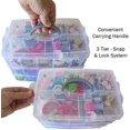 thumbnail image 3 of 3-Tier Stackable Storage Container Box with 30 Adjustable Compartments, Plastic Organizer Box,Snap-lock Tray Container Box for Fuse Beads, Jewelry,Tool,Kids Toy,Clear, 3 of 8