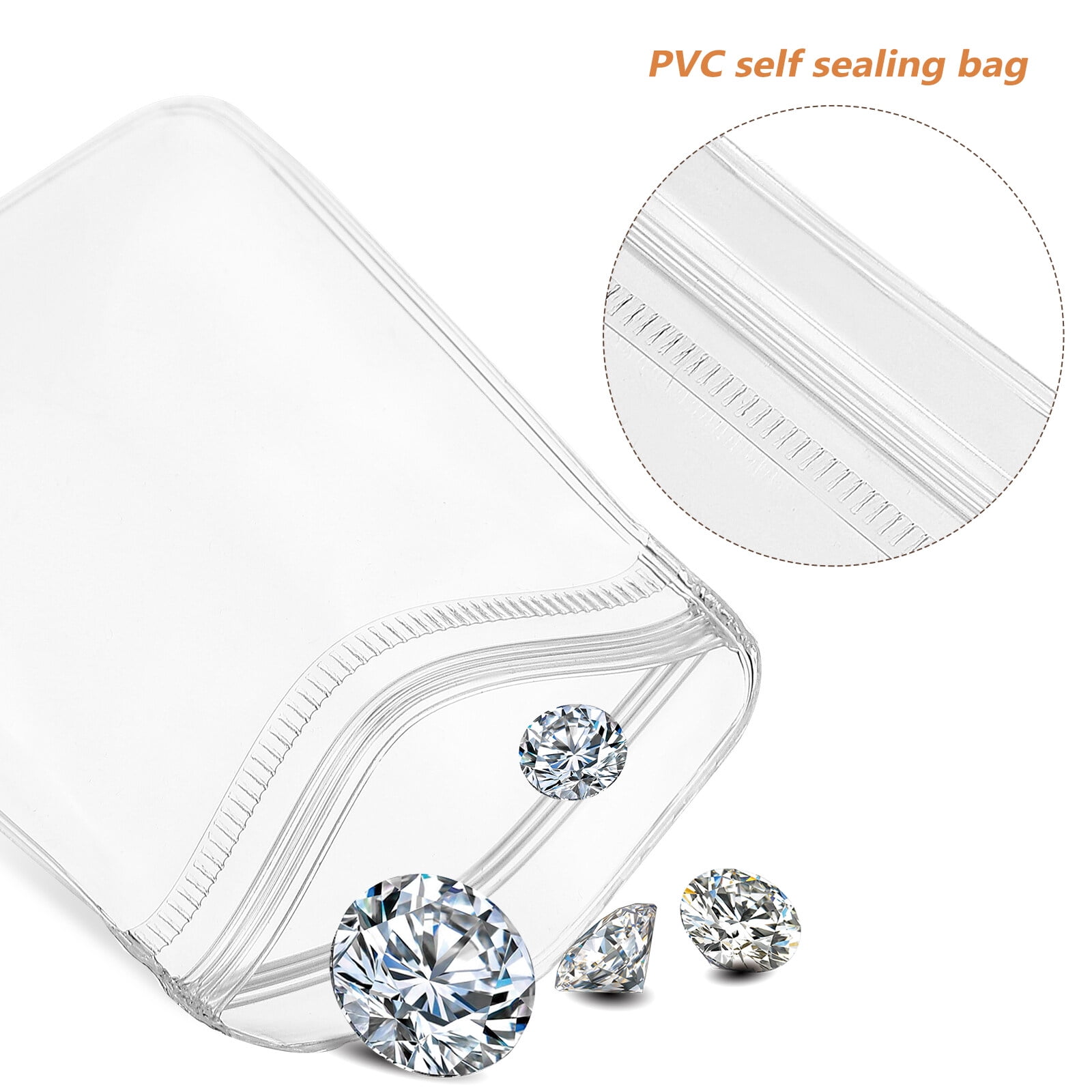 100 Pack PVC Clear Jewelry Anti Oxidation Zipper Bag Antitarnish Plastic Bags Fo - Default Title