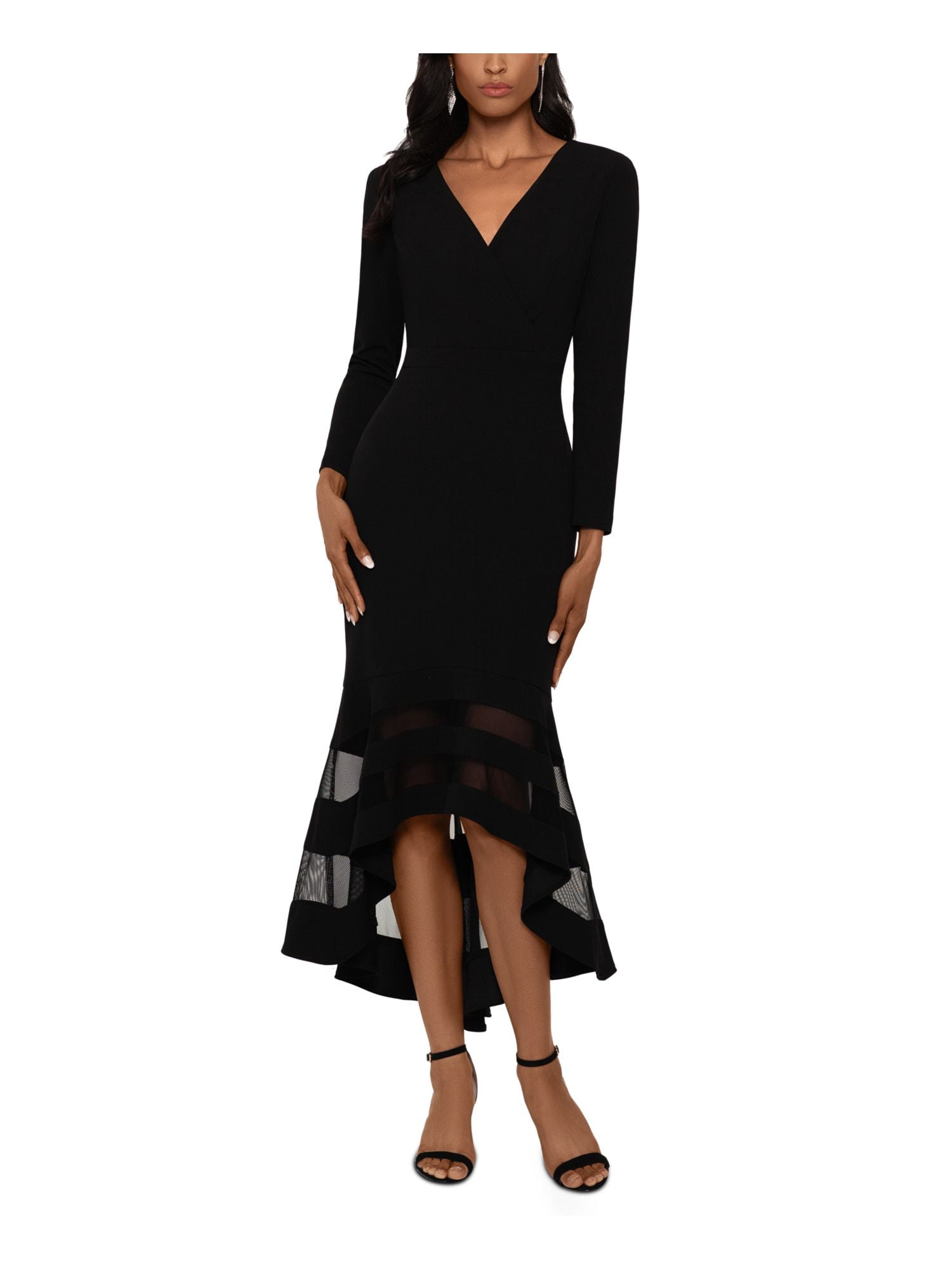 xscape long black dress