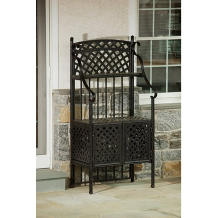 Alfresco Home Weave Design Cast Aluminum Bakers Rack With Doors