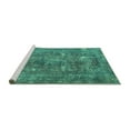 thumbnail image 2 of Ahgly Company Machine Washable Indoor Square Persian Turquoise Blue Traditional Area Rugs, 7' Square, 2 of 4