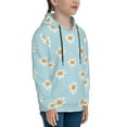 thumbnail image 3 of Fotbe Daisies Flowers Pattern Youth Pullover Hooded Sweatshirt, Boys Hoodie, Kangaroo Pocket Hoodie for Kids Girls -Medium, 3 of 6