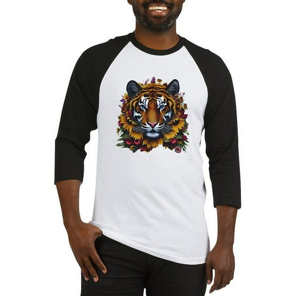 CafePress - Sunflower Tiger - Cotton Baseball Jersey, 3/4 Raglan Sleeve Shirt