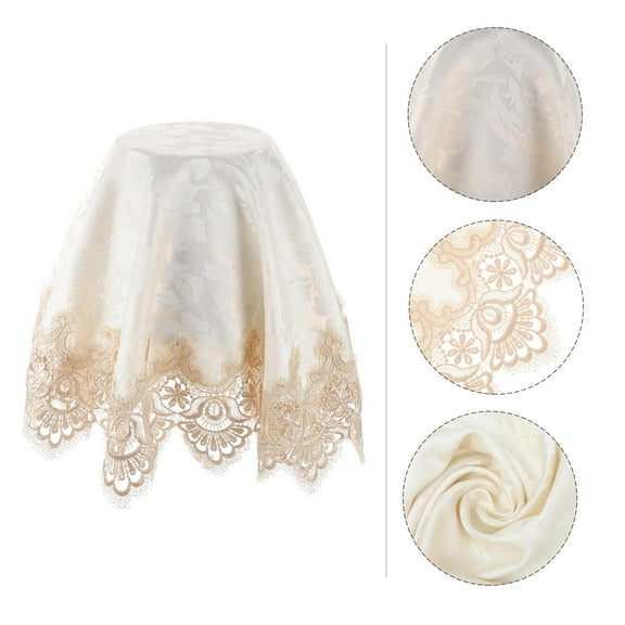 CRAFTHROU 1Pack Golden Lace Cloth Lampshade Cover for Home Use 30.7X30.7X0.04In