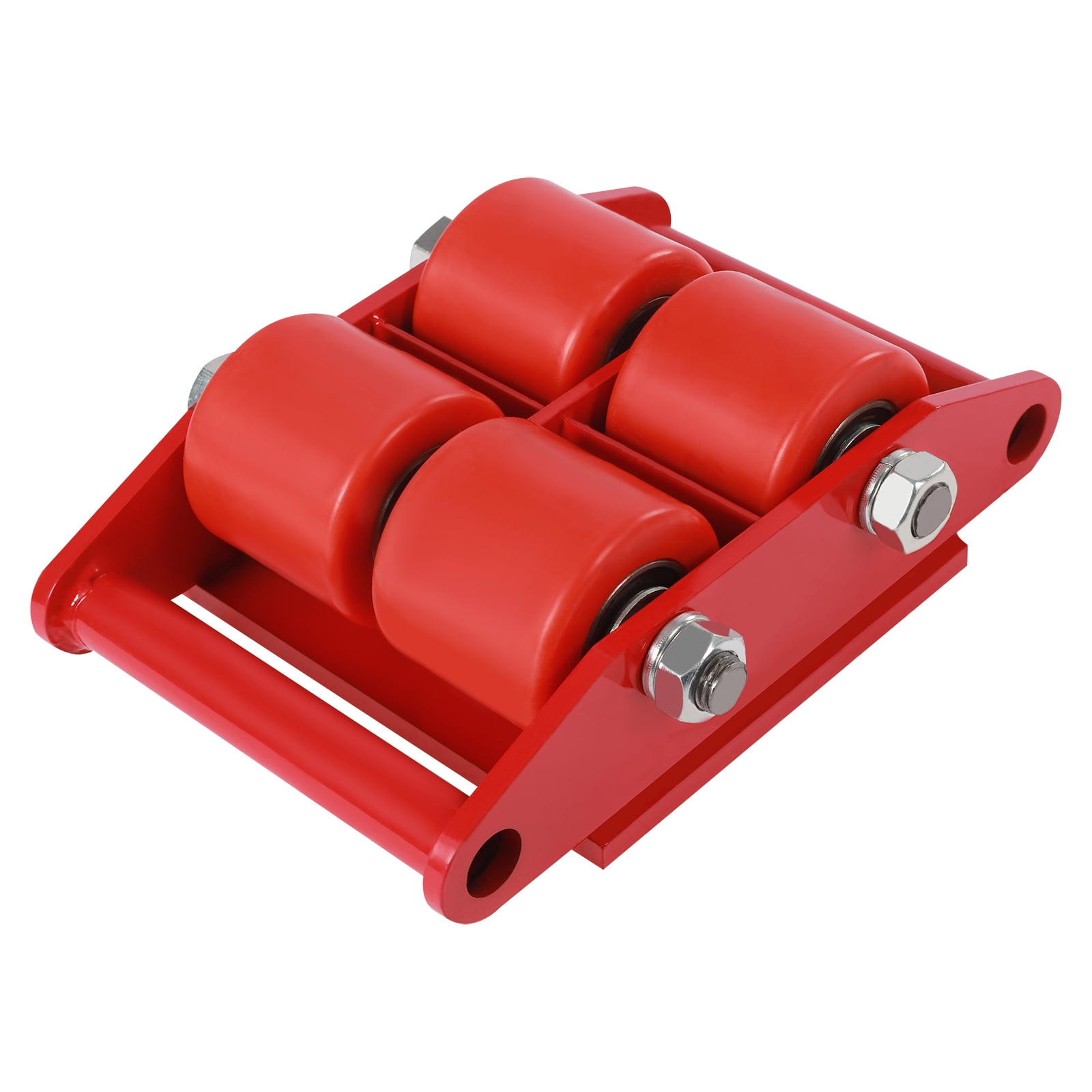 6T/13200lbs Capacity Machinery Mover – Red Carbon Steel with PU Wheels (8*7cm)