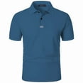 thumbnail image 4 of hoksml Man Business Casual Shirts Solid Color Collared Polo Shirt Summer Fashion Leisure Versatile Turndown Collar Short Sleeve Elastic Cuffs Top, 4 of 6