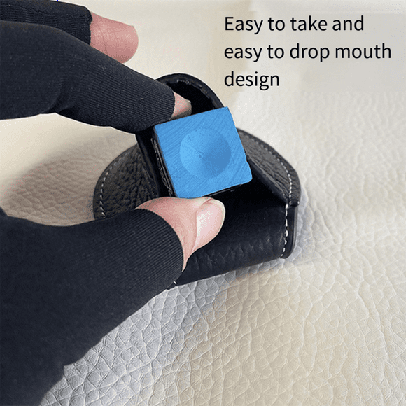 Billiards Chalk Holder Pocket Leather Chalk Holder with Clip Snooker Pool Carom Professional Billiards Accessories Black