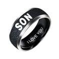 thumbnail image 4 of Dujiujun Fashion Mom Dad Daughter Son Letters Band Stainless Steel Family Member Ring, 4 of 4