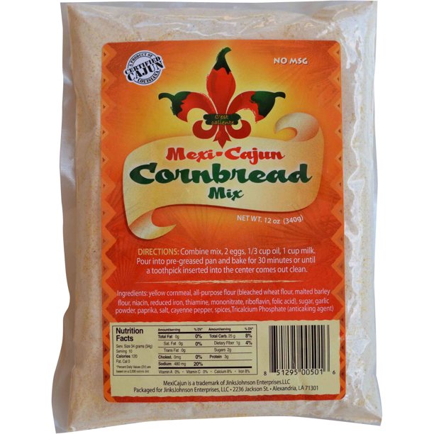 Cooking With Cajun My Favorite Cornbread Mix - 96 Oz Bag (Pack Of 12), Easy Bake Side Dish