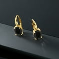 thumbnail image 4 of Gem Stone King 18K Yellow Gold Plated Silver Black Onyx Earrings for Women (6.00 Cttw, Gemstone Birthstone, Oval 11X9MM), 4 of 4