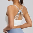 thumbnail image 4 of Floleo Women's Multi-Strap Back Sports Bra, Fixed Padded Cups, Scoop Neck Yoga Workout & Everyday Comfort Bralette (White,S), 4 of 9