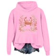 thumbnail image 4 of Hoodies for Women Oversized Crab Ladies Summer Lightweight Hooded Sweatshirt Ocean Beach Graphic Pullover Long Sleeve Hoodie Top with Pocket, 4 of 5
