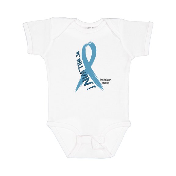 Inktastic We Will Win Against Prostate Cancer Ribbon Boys or Girls Baby Bodysuit