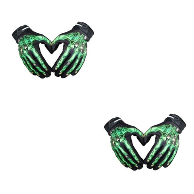 Sonducket Guantes de ciclismo para motocicleta multifuncionales de nailon, transpirables y ligeros, con dedos completos, color verde XS (niño) verde XS (niño) 2Conjunto