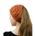thumbnail image 3 of NYFASHION101 Stone Accent Hand Knitted Flower Winter Headband Headwrap - NAG320Y, Rust, 3 of 4