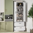 thumbnail image 2 of HOMCOM 67" Tall Kitchen Pantry Cabinet with Adjustable Shelves Cream White, 2 of 10