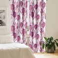thumbnail image 2 of Ambesonne Tropical Curtains, Protea Flowers Palm Leaf, Pair of 28"x63", Dark Magenta White, 2 of 5