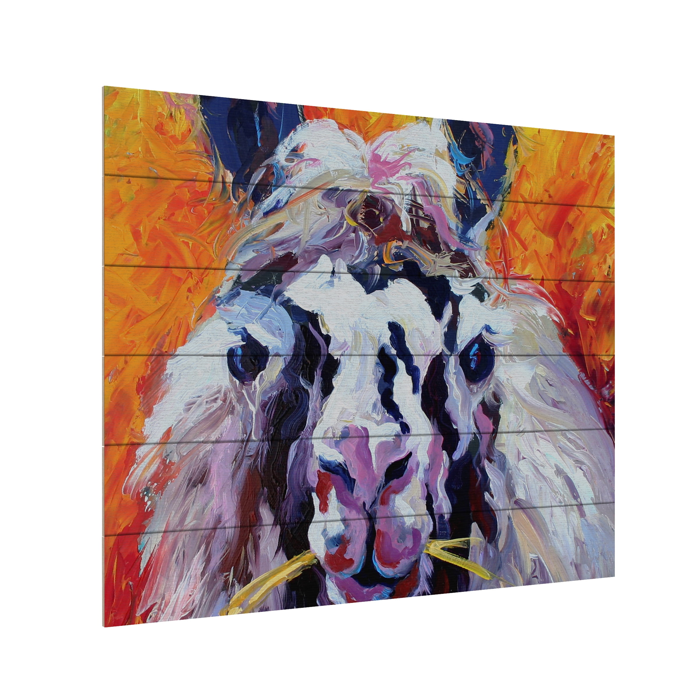 Trademark Fine Art 'Llama III' Wooden Wall Art Art by Marion Rose