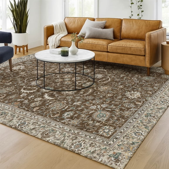 Addison Rugs Chantille Indoor/Outdoor Traditional Chocolate Machine Washable Rectangle Rug, 10' x 14'