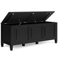 thumbnail image 5 of Connaught 51 inch Wide Solid Wood Traditional Storage Bench Trunk in Black, 5 of 11