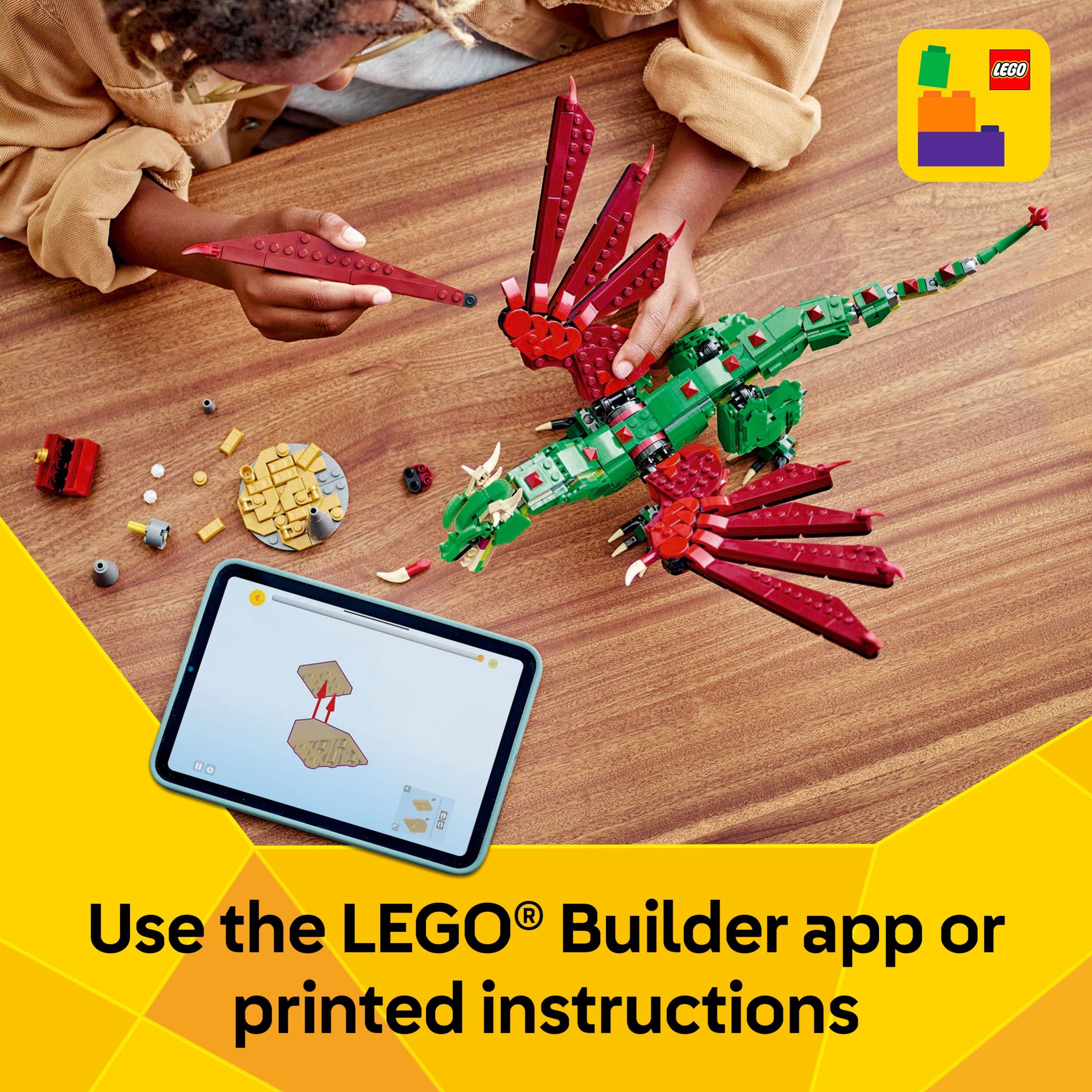 LEGO Creator 3 en 1 Dragón Medieval - Juguete de Construcción con 3 Opciones: Dragón, Serpiente Marina o Fénix - Set de Fantasía para Niños, Niñas y Niños, Mayores de 9 Años - Idea de Regalo para Cumpleaños - 31161 7