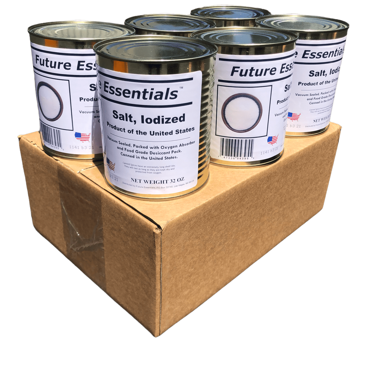 Future Essentials Long Shelf Life Emergency Iodized Salt 32oz/Can- 12 Cans