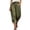 Green, variant on Capri Harem Pants for Women Fashion Pleated Elastic Waist Baggy Cropped Trousers Wide Leg Clothes with Pockets