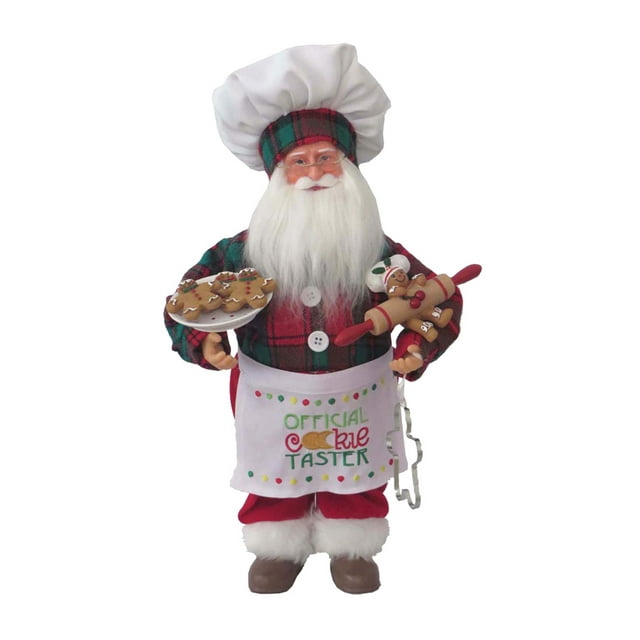 Santa's Workshop Inc. Décoration Maison 15 Pouces Claus de Dégustation de Biscuits