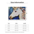 thumbnail image 5 of Naloa Starry White Horse Flannel Blankets - Thick and Warm Blanket for Winter, Soft Fuzzy Plush King Blanket for All Seasons50"x40", 5 of 6
