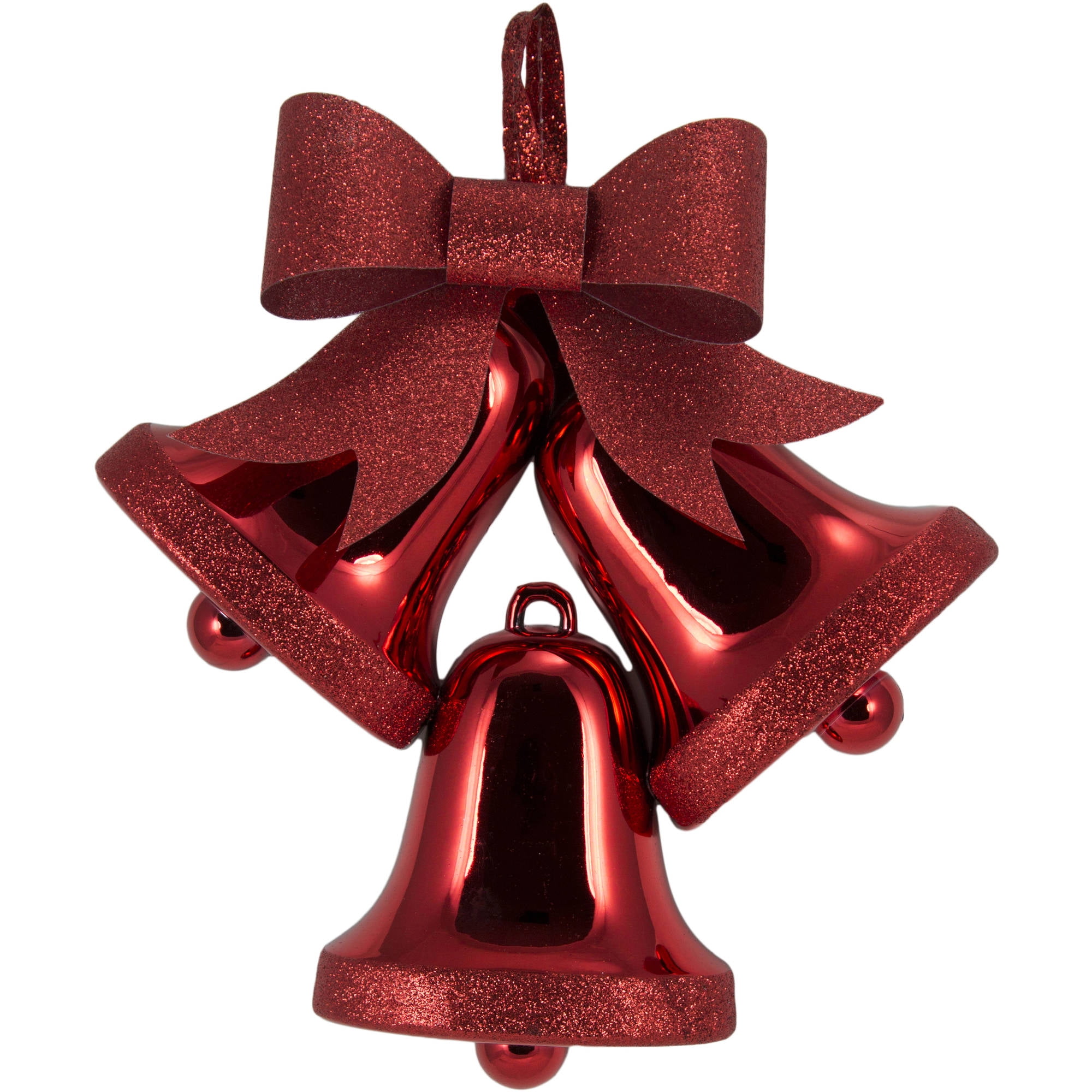 Holiday Time Red/Red Glitter Bells