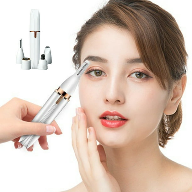 Mini afeitadora 4 en 1 para cuerpo, nariz, orejas, cejas, rostro y línea del bikini. Depiladora corporal portátil para el hogar y viajes.