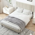thumbnail image 3 of Sesslife Full Size Bed Frame with Classic Headboard, Upholstered Platform Bed Frame, No Box Spring Needed, Easy Assembly, Beige, 3 of 10