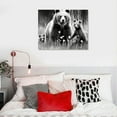 thumbnail image 4 of COMIO  Bears Family Canvas Print Wall Art Black and White Grizzly Bear Picture Painting Decorations for Farmhouse Cabin Gallery Canvas Wrapped, 4 of 4