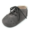 thumbnail image 2 of Zwiiyzr Unisex Baby First Walking Shoes 0-1 Years Infant Newborn Shoes Prewalker Sports Sneakers Suede Leather Moccasins Footwear Dark Gray, 2 of 2
