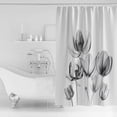 thumbnail image 2 of Abstract Black Shower Curtain, 36" x 72", Laser Tulip Flowers White Texture Waterproof Bathroom Curtain Washable Shower Curtain Set with 12 Hooks, 2 of 6