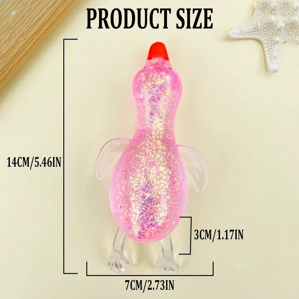 1/2/4Pcs Glitter Duck Squeezes, Soft Cute Stress Relief Ball for Adults & Teens, Fun Decompression Duck Squishies Gift for Office Desk Party Favors Easter Basket Stuffer