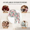 thumbnail image 4 of Uemuo Roses and Butterflies Pattern Womens Pajama Sets,PJ Set for Women,Pajamas for Women Logo,Long Sleeve Pajama Set for Women,Soft Long Sleeve Top With Pants-Small, 4 of 9