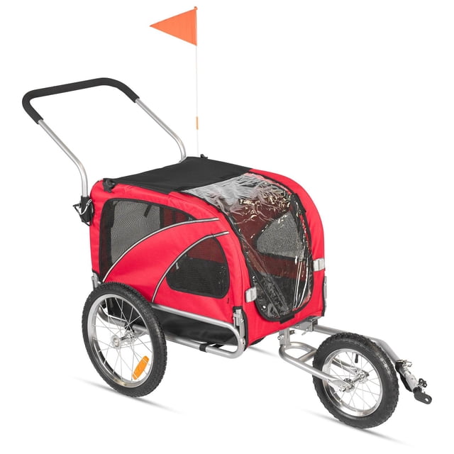 Remolque R16 para bicicleta 2en1 para mascotas rojo Gospel rojo M