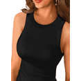 thumbnail image 2 of Women Tank Tops Summer Sleeveless Basic Cami Top Shirt Slim Racerback Blouses --- Black （Size L）, 2 of 4