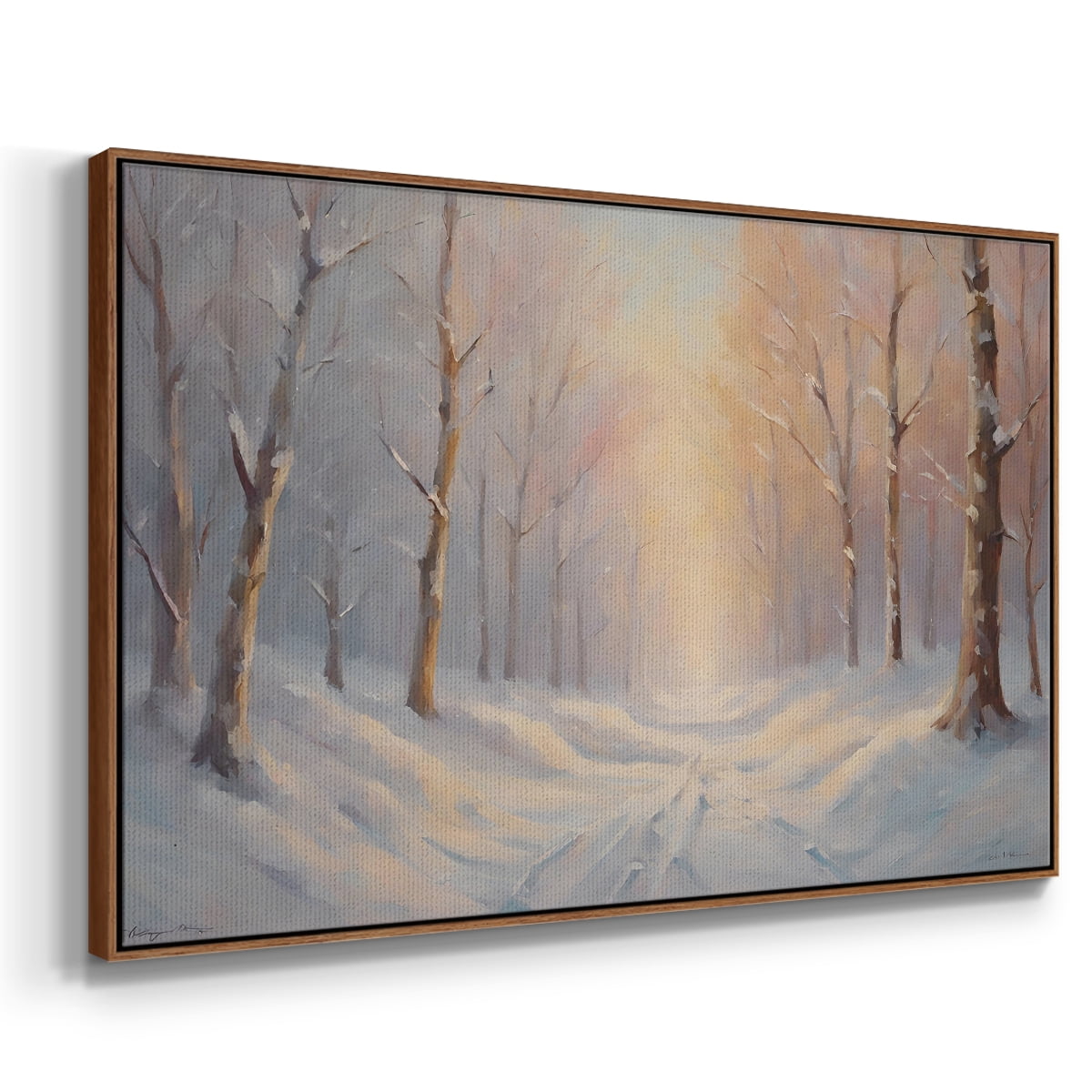 Vintage Landscape-CXCI By Wexford Home Framed in Walnut Wood Gallery Wrapped Canvas 25 in. x 37 in.