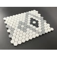thumbnail image 5 of 10-Pieces of Thassos White, Black and Calacatta Grey Marble Mosaic Wall and Floor Tiles, 5 of 11