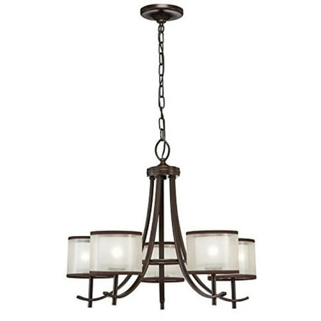 UPC 887912895470 product image for Hampton Bay 5-Light Bronze Ceiling Chandelier with Organza Shade | upcitemdb.com